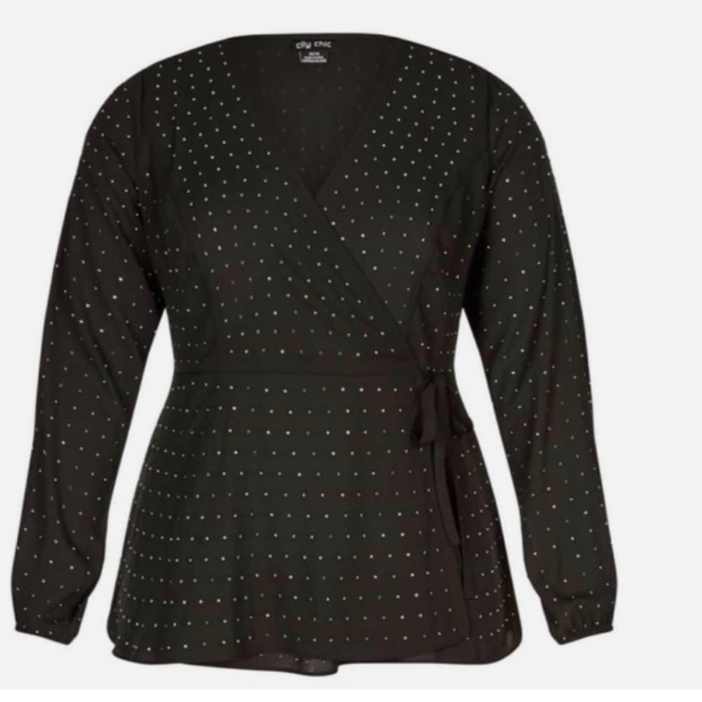 CITY CHIC BLING FLIRT‎ TOP XXL/24 NEW WITH TAG